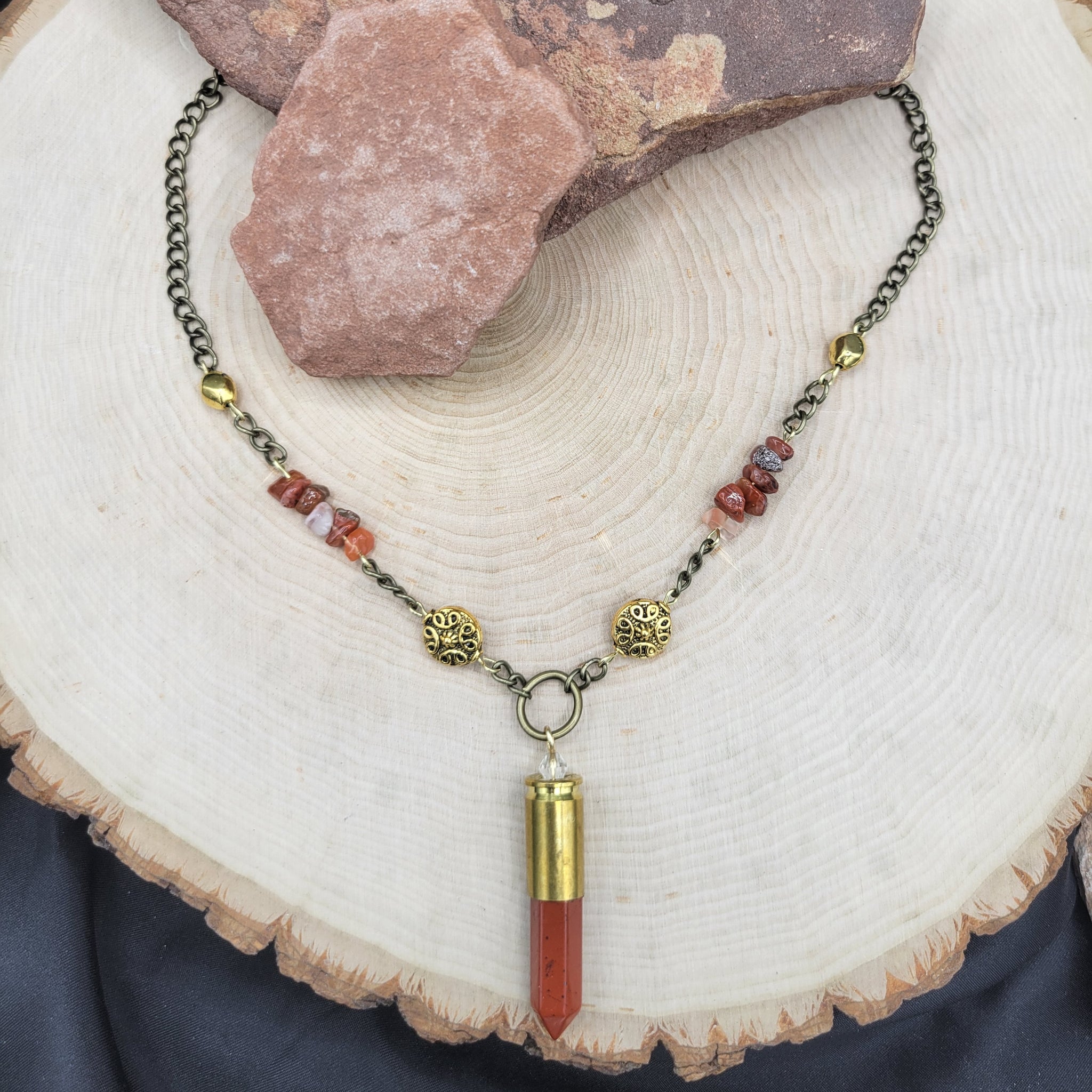 Bohemian Red Jasper & Carnelian Statement Necklace